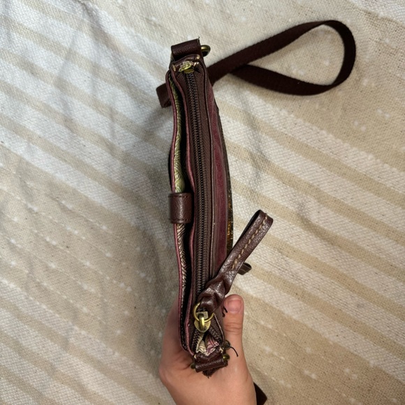 The Sak small leather burgundy & feather boho crossbody purse - Picture 10 of 15